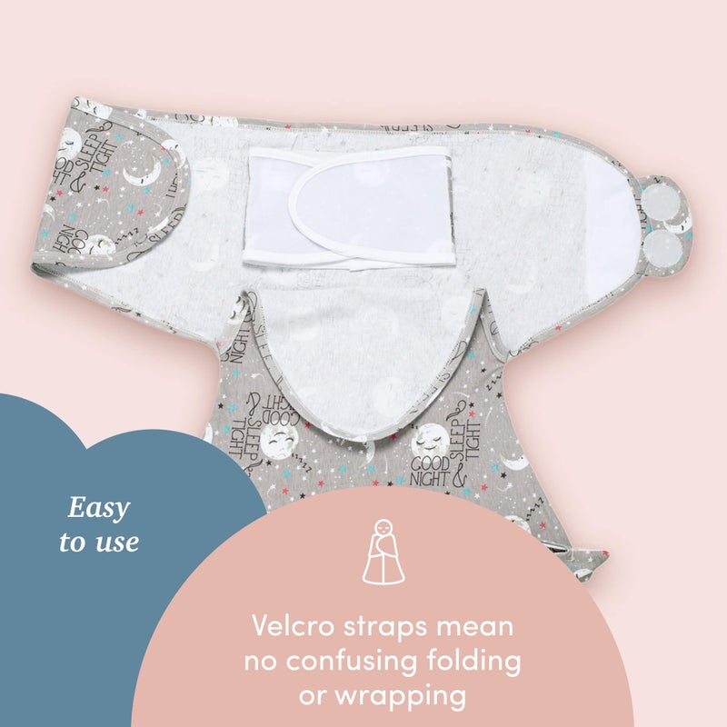 SleepingBaby Zippy Swaddle - Cozy Baby Swaddle Blanket with Convenient Bottom Zipper for Easy Diaper Changes - Goodnight Moon - Medium/Large - Image 3